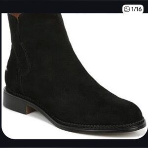Franco Sarto Happily Black Suede Ankle Chelsea Style Boot